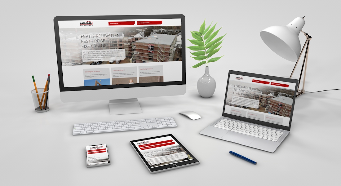 Websitegestaltung und Programmierung für die estecasa Elementbau GmbH